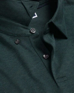 Refined Wear Shop 33 Birdseye Stripe Jacquard Polo - Dark Green