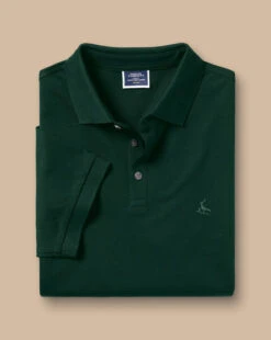 Tyrwhitt Pique Polo - Dark Green -Refined Wear Shop JEP0402DGN FOLD SINGLE