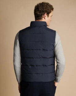Quilted Vest - Navy -Refined Wear Shop OUC0075NAV MODEL BACK