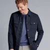 Showerproof Field Jacket - Dark Navy -Refined Wear Shop OUC0077NAV MODEL FRONT
