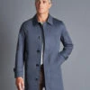 Cotton Classic Raincoat - Steel B -Refined Wear Shop OUR0029STL MODEL FRONT