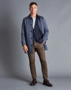 Cotton Classic Raincoat - Steel B -Refined Wear Shop OUR0029STL MODEL FULL