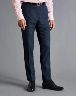 Textured Business Suit Pants - Denim B