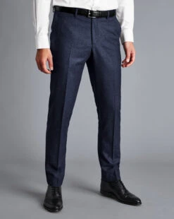 Italian Luxury Stretch Flannel Suit Pants - Dark B
