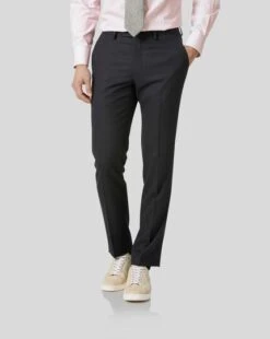 Refined Wear Shop 39 Birdseye Travel Suit Pants - Charcoal Grey