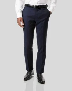 Stripe Birdseye Travel Suit Pants - Navy