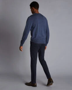 Ultimate Non-Iron Chinos - Navy -Refined Wear Shop TRC0270NAV MODEL FULL BACK
